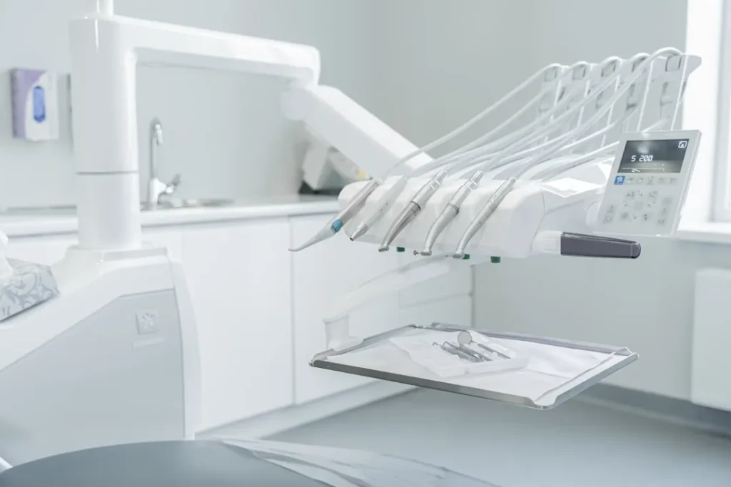 Dental instruments in a clinic