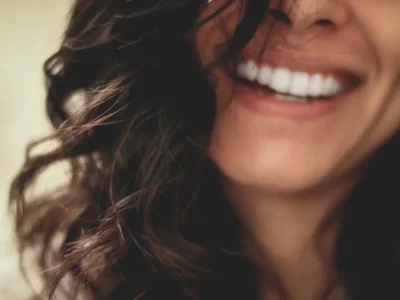 An adult with a healthy smile